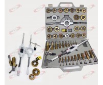 45 Pc Tap & Die Set Metric SAE Titanium Tungsten Steel Jumbo Thread Renew Tool